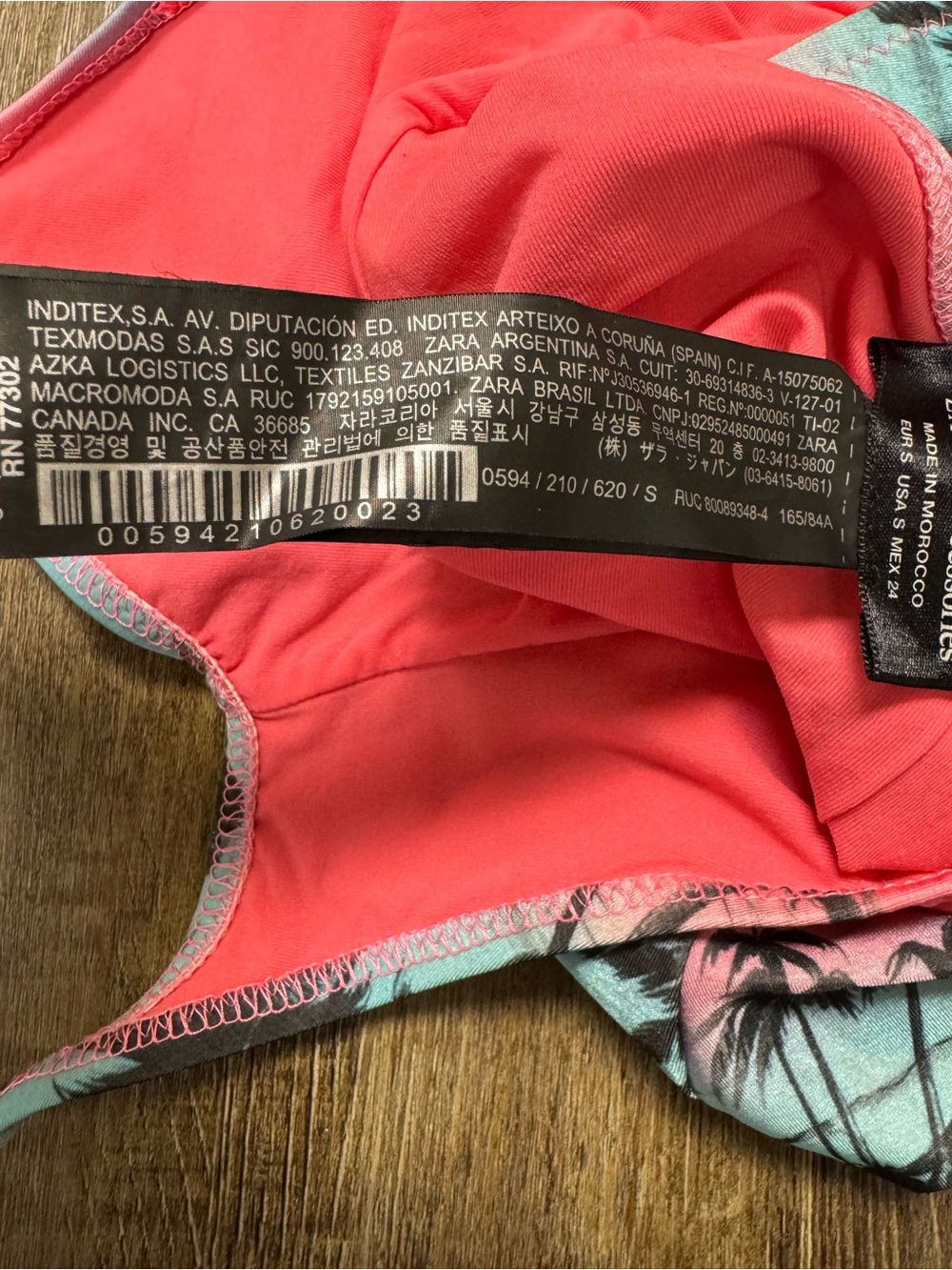 Zara Accessories Tropical Ombre Palm One-Piece Swimsuit - Pink & Teal Small - Picture 10 of 13
